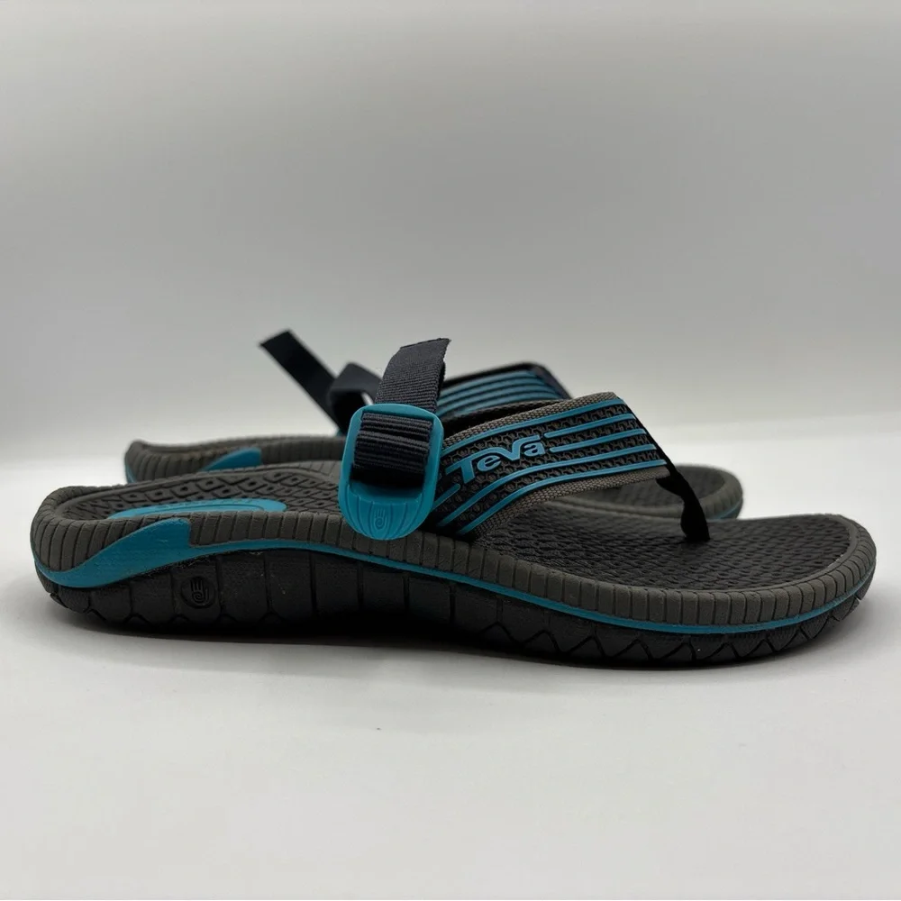 Teva Bomber Flip Flops Mens Size 5 Black/Blue Slip On Thong Slides Sandals Beach